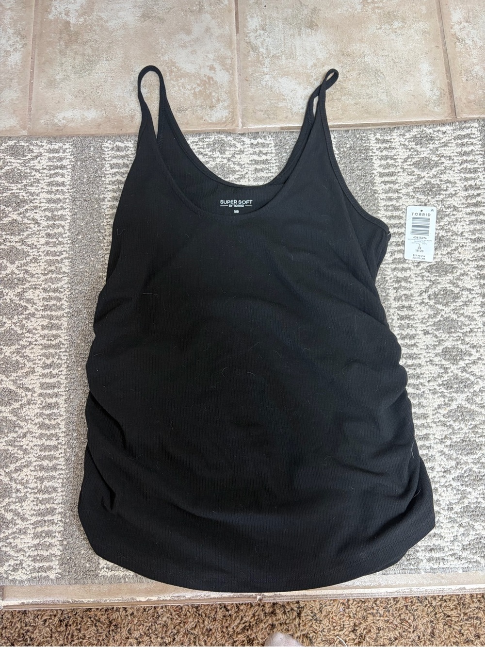 torrid Black Ribbed Scoop Tank